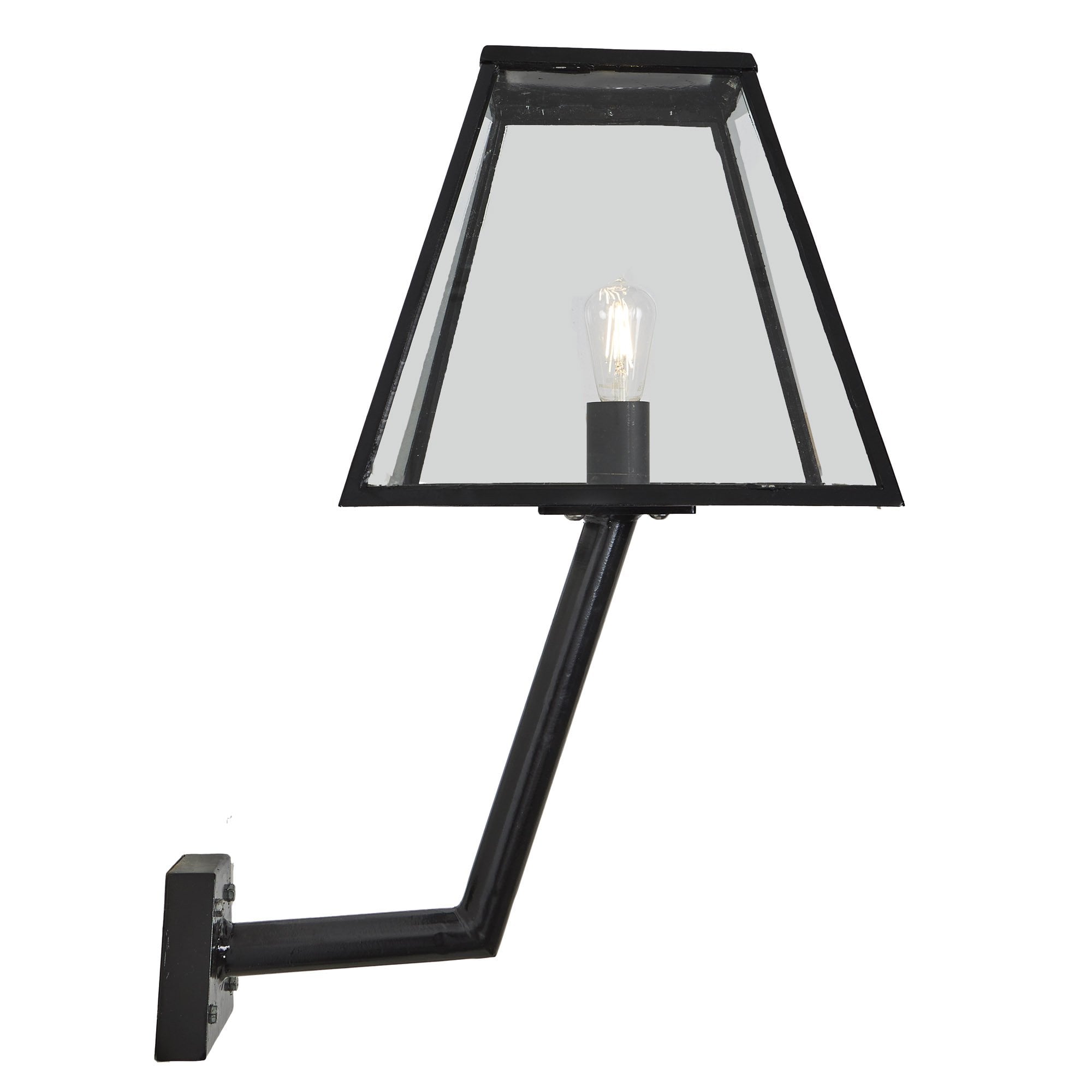 Harte Contemporary 0.78m Wall Light - Galvanised Steel With Wall Bracket