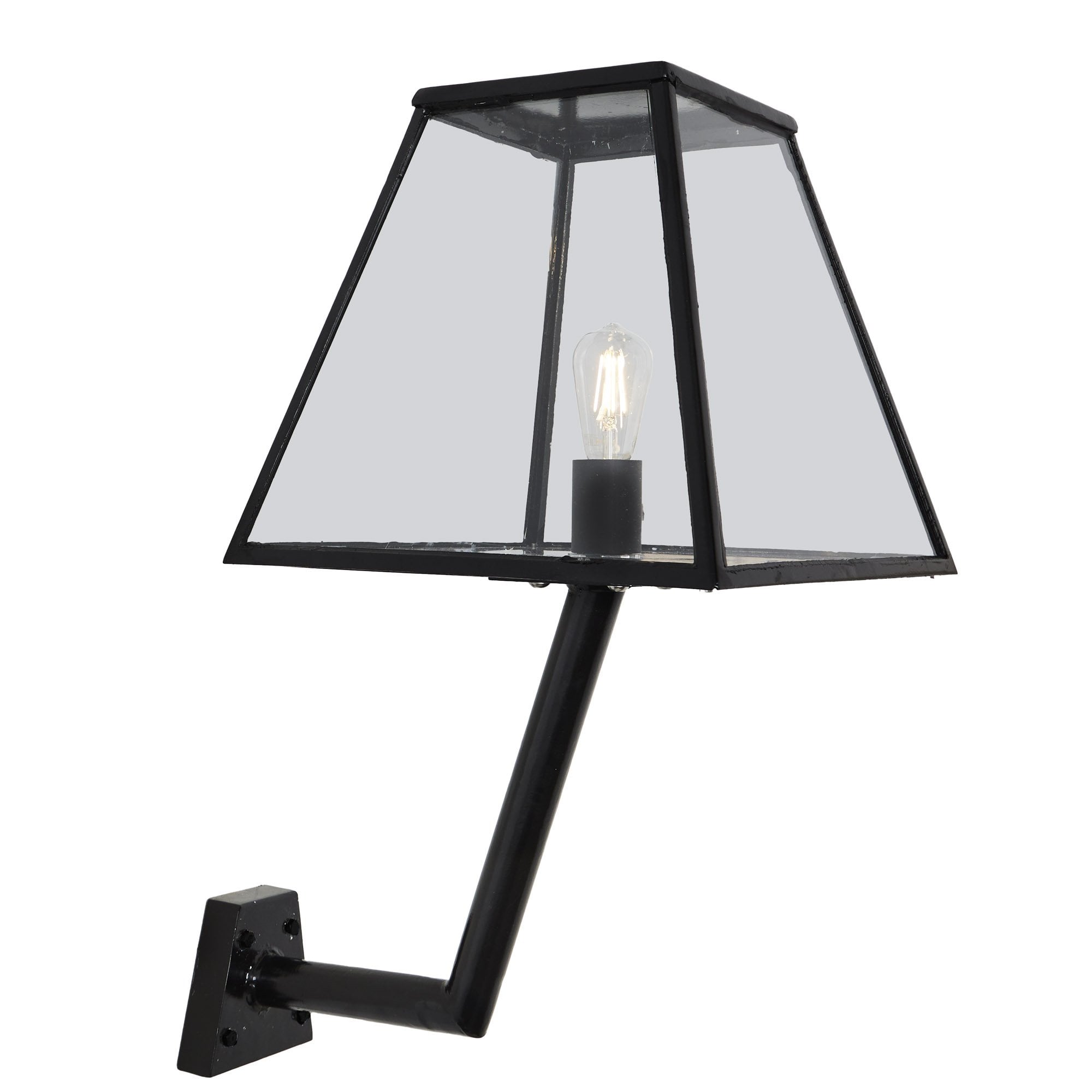 Harte Contemporary 0.78m Wall Light - Galvanised Steel With Wall Bracket