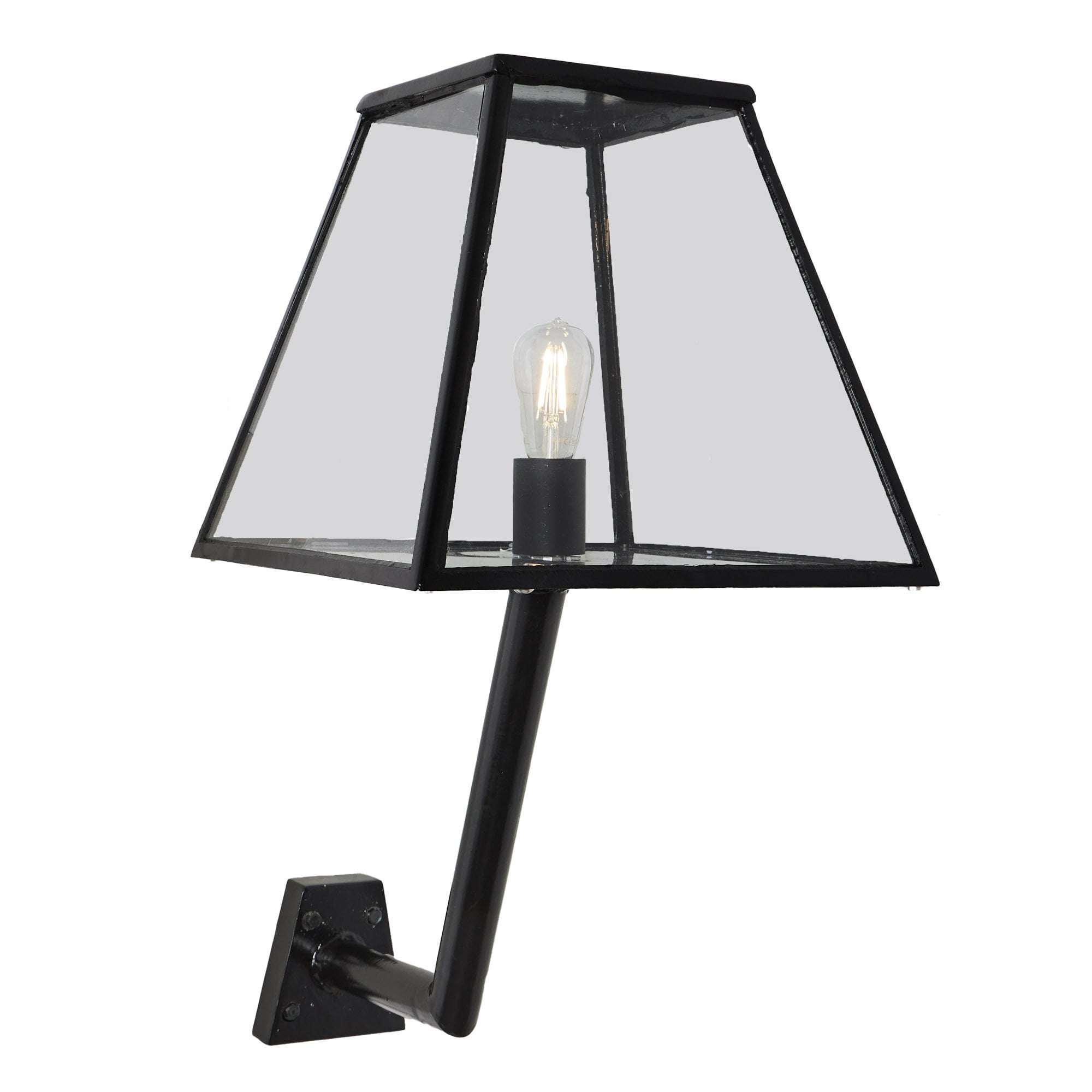 Harte Contemporary 0.78m Wall Light - Galvanised Steel With Wall Bracket