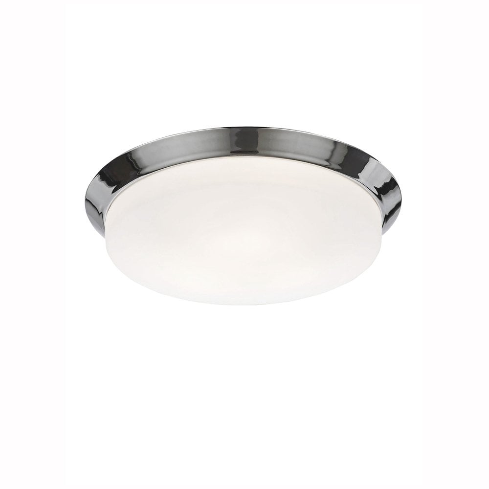 Franklite Zelma 390mm Flush IP44 - Chrome