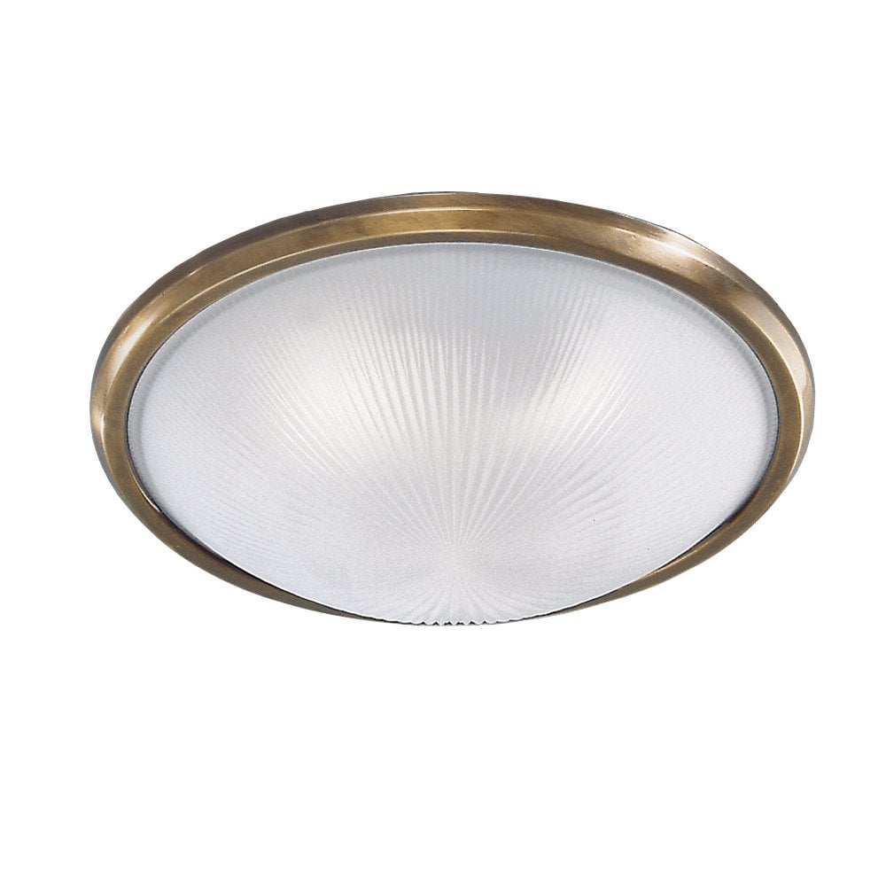 Franklite Prisma 400mm Circular Flush - Frosted Glass & Bronze