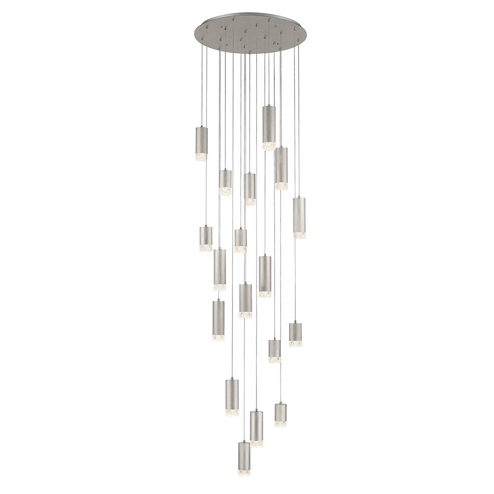 Franklite Cordelia 18 Light Spreader Pendant - Satin Brushed Silver