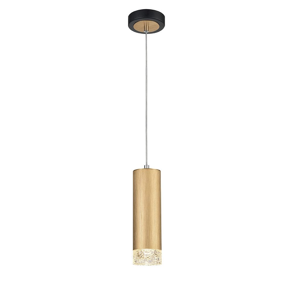 Franklite Cordelia 1 light Pendant - Satin Brushed Gold & Matt Black