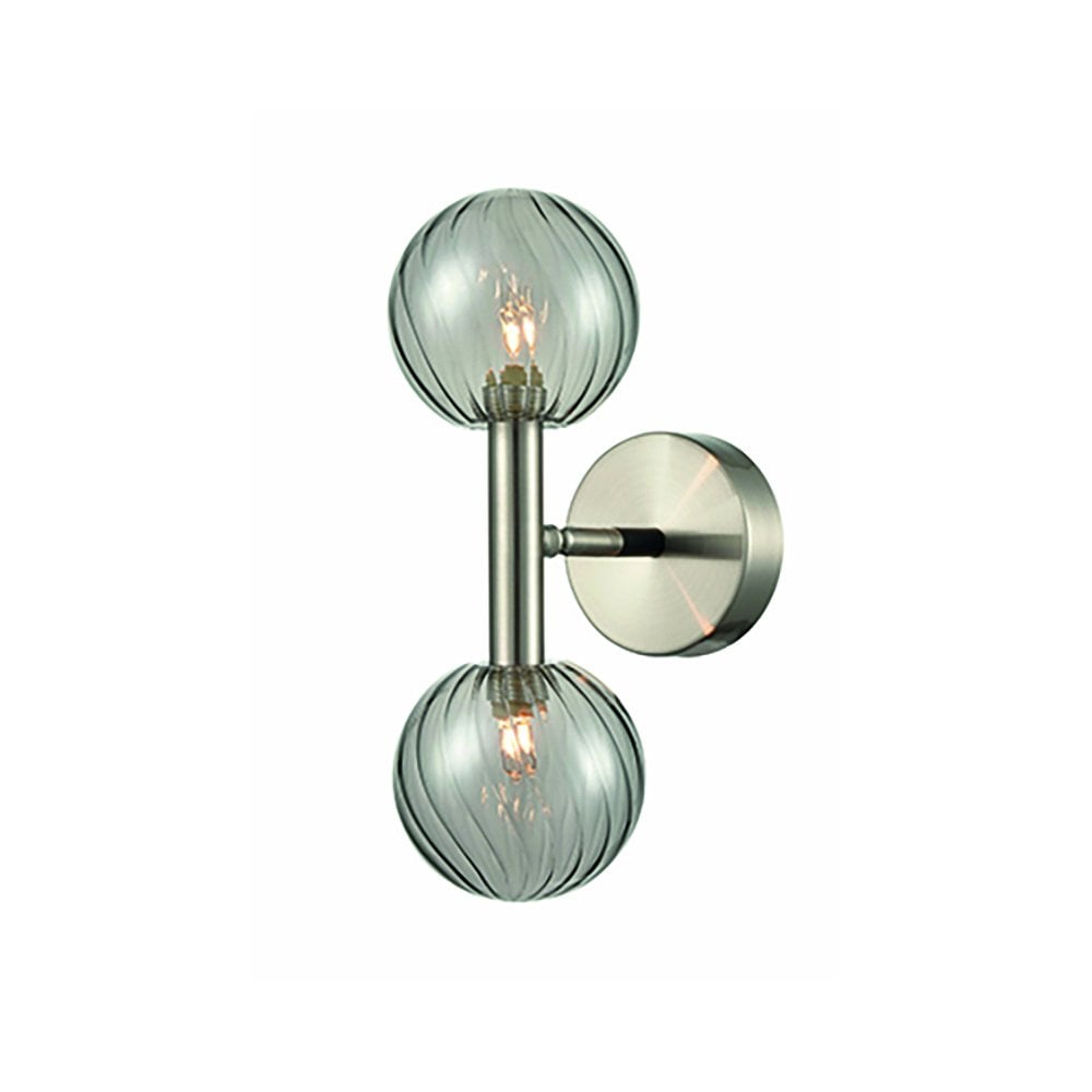 Franklite Atmo 2 Light Wall Bracket - Chrome & Smoked Glass