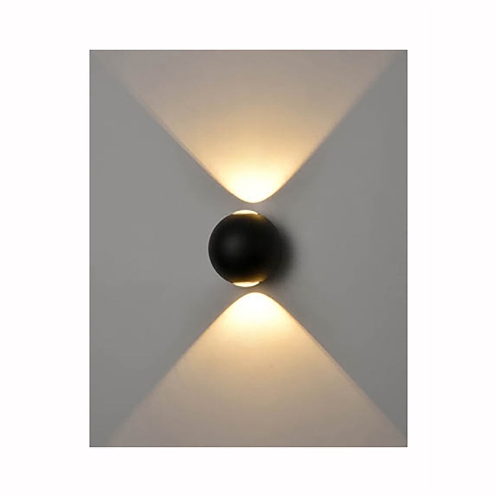 Franklite Aura 2 Light Circular Wall Fitting - Cast Aluminium & Matt Black