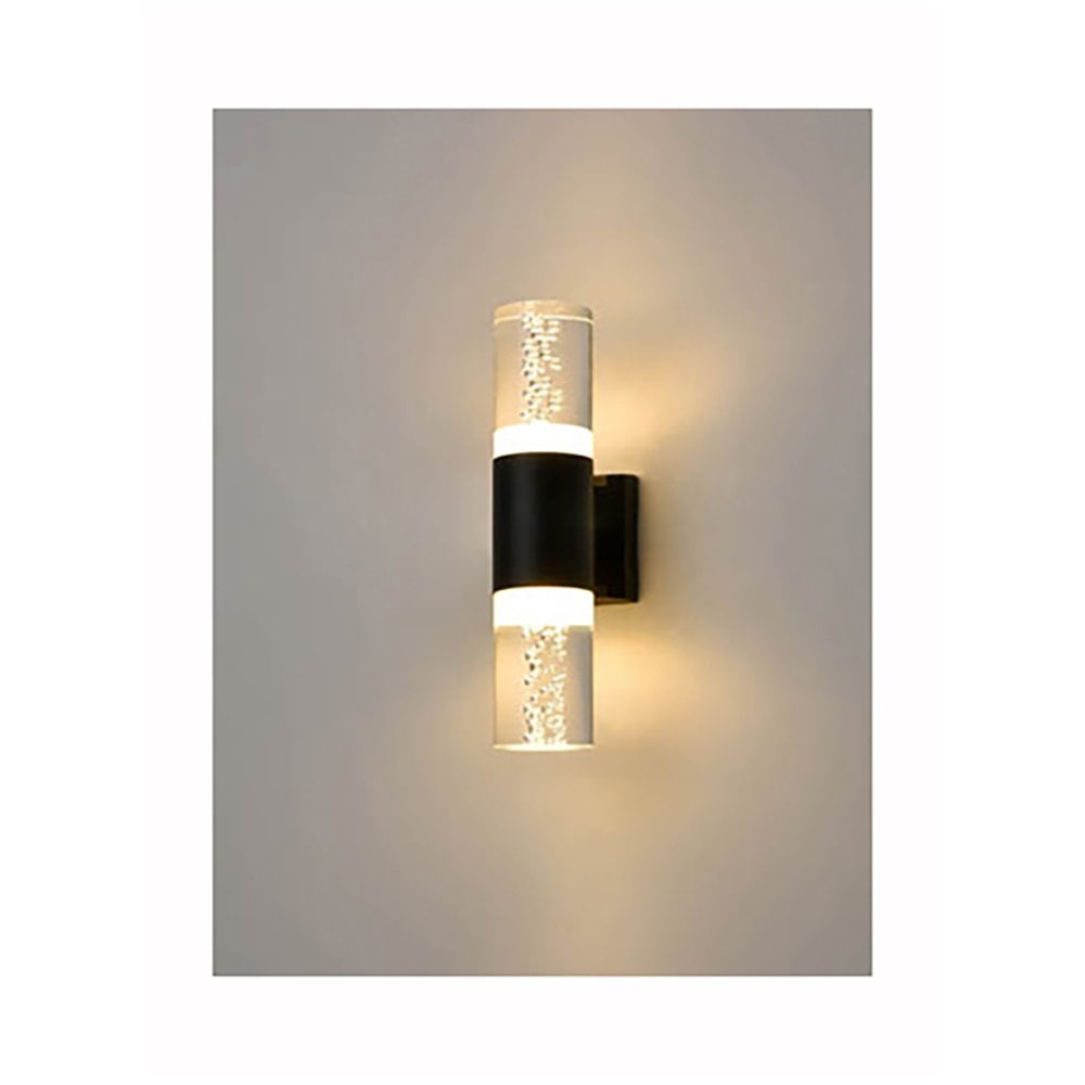 Franklite Aura 2 Light Bubble Effect Wall Fitting - Matt Black