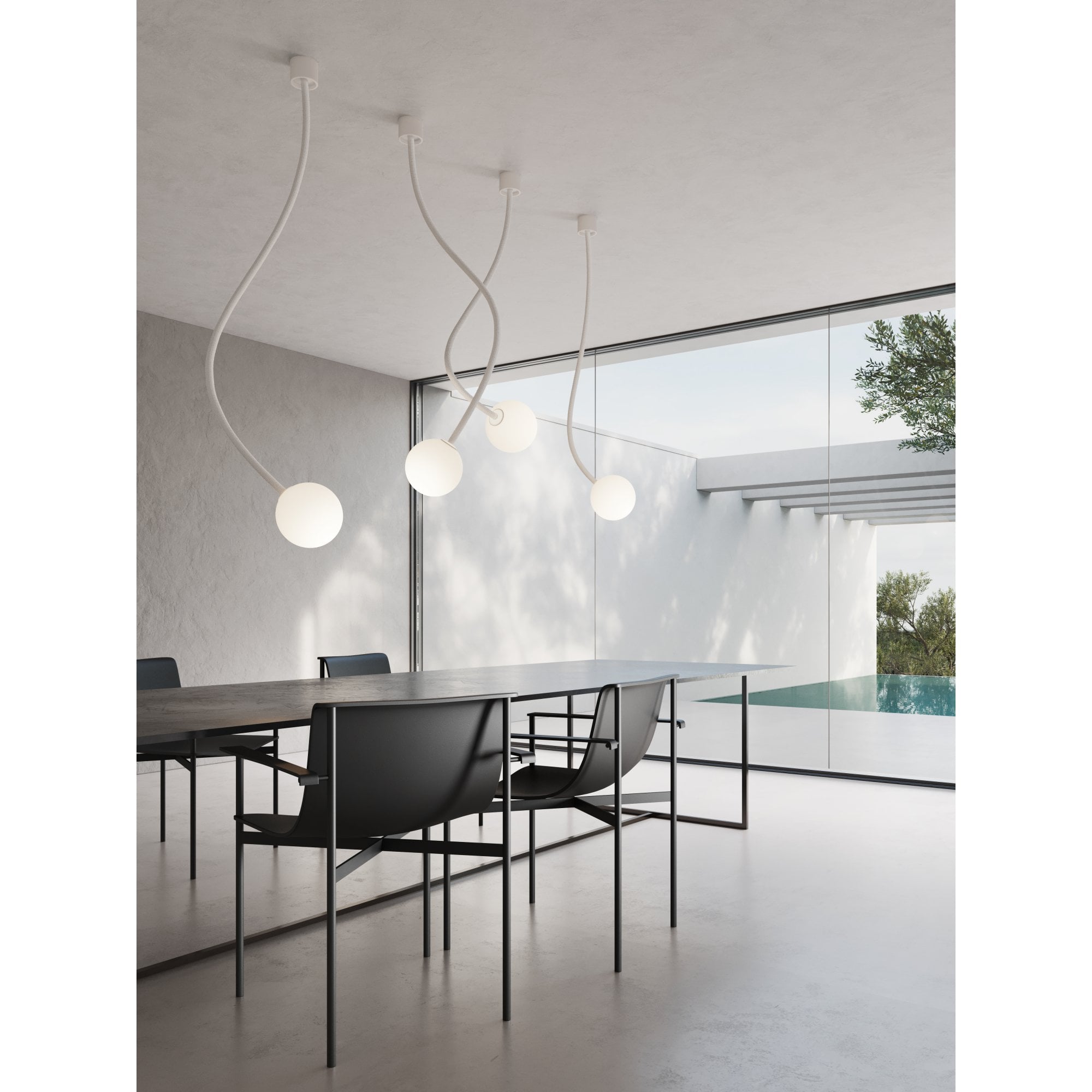 Karman Moony 1 Light Ceiling Lamp - Matt White