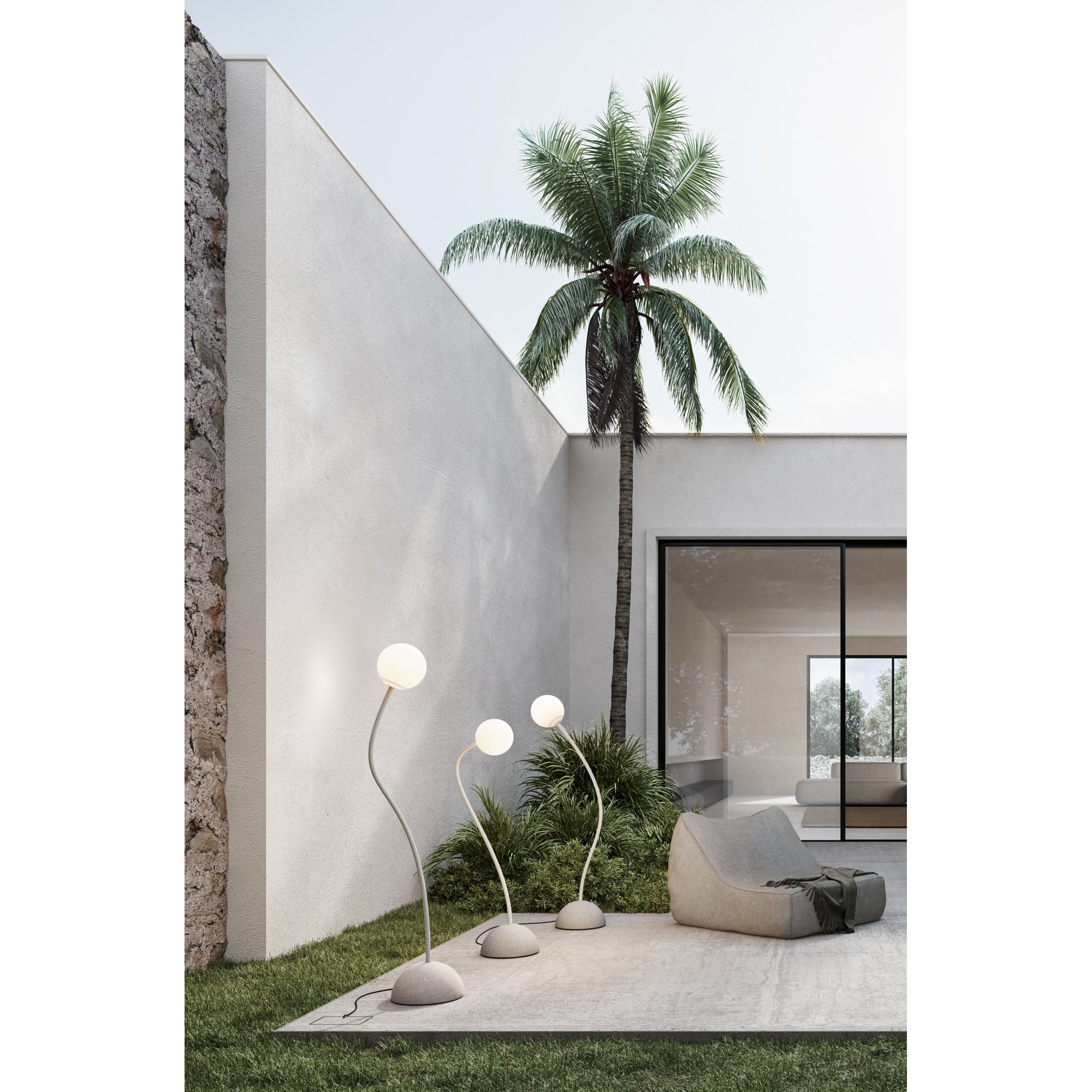 Karman Moony 145cm Outdoor Floor Lamp - Matt White