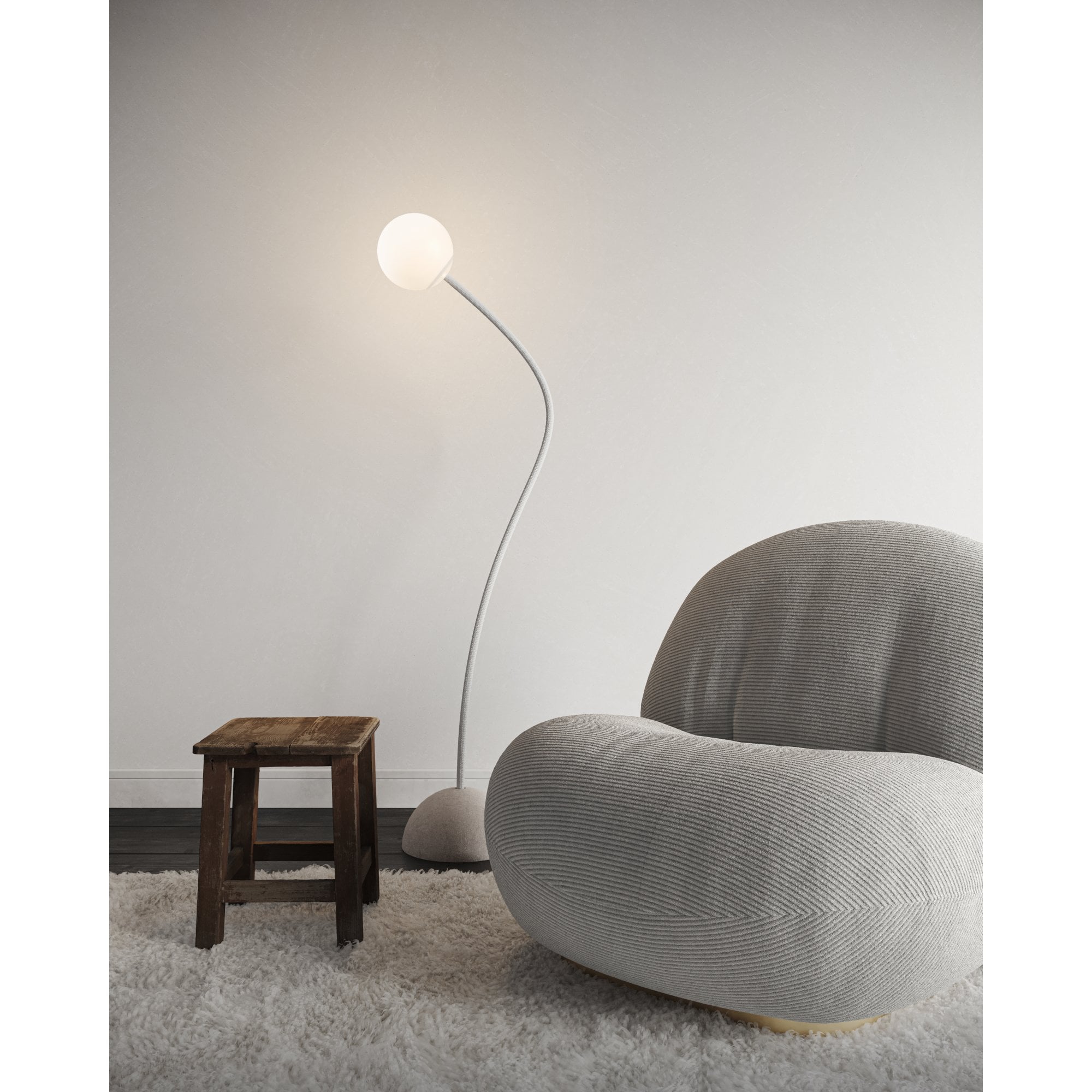 Karman Moony 145cm Floor Lamp - Matt White