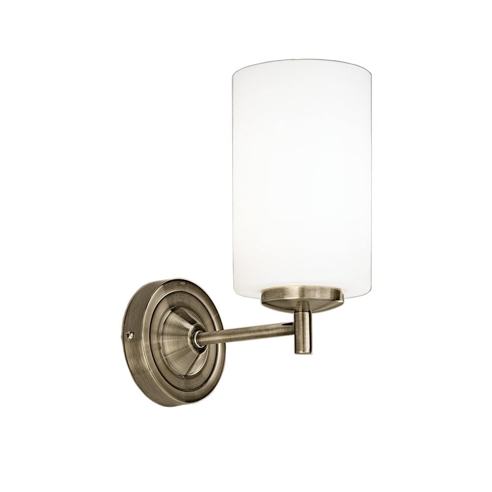 Franklite Decima Single Light Wall Fitting - Bronze & Matt Opal Glass