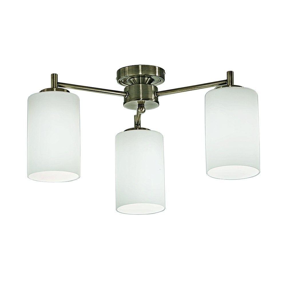 Franklite Decima 3 Light Fitting - Bronze & Matt Opal Glass