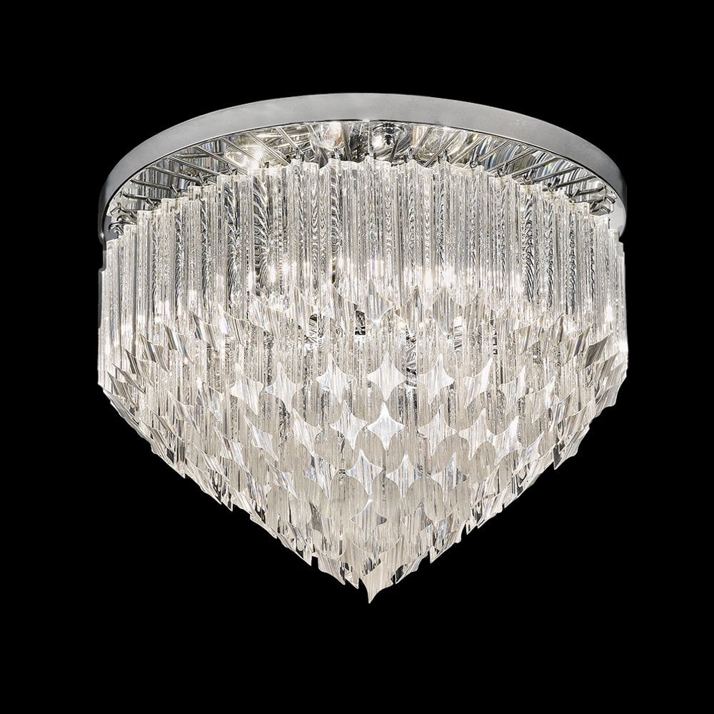 Franklite Valentina 6 Light Flush - Chrome & Crystal