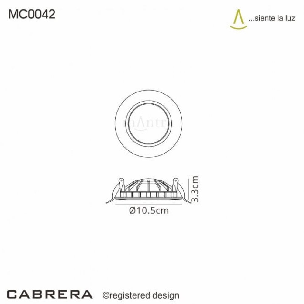 Mantra Cabrera Downlight 10.5cm - Matt White