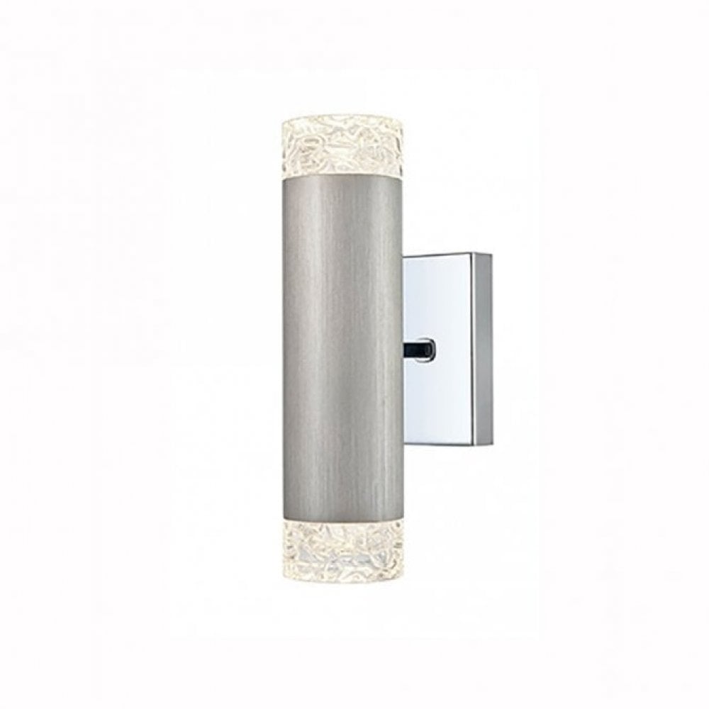Franklite Cordelia 2 Light Wall Bracket - Satin Brushed Silver & Chrome