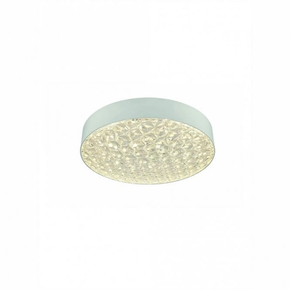 Franklite Kira LED IP44 Flush - White & Polycarbonate