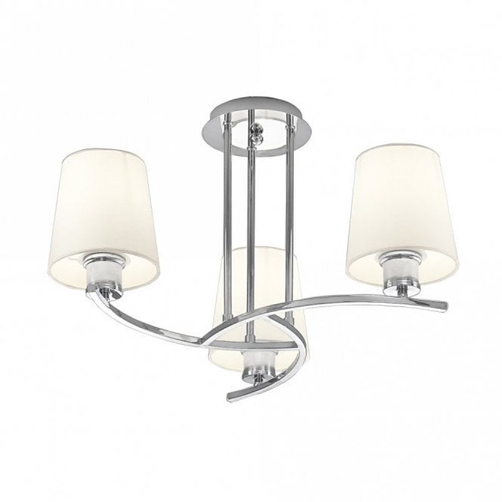 Franklite Hexx 3 Flush Fitting - Chrome & Cream Shade