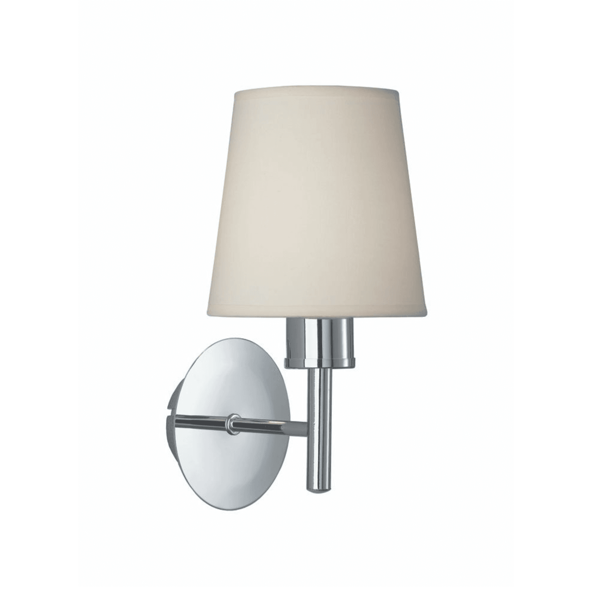 Franklite Turin 1 Light Wall Bracket - Chrome & Cream Shade