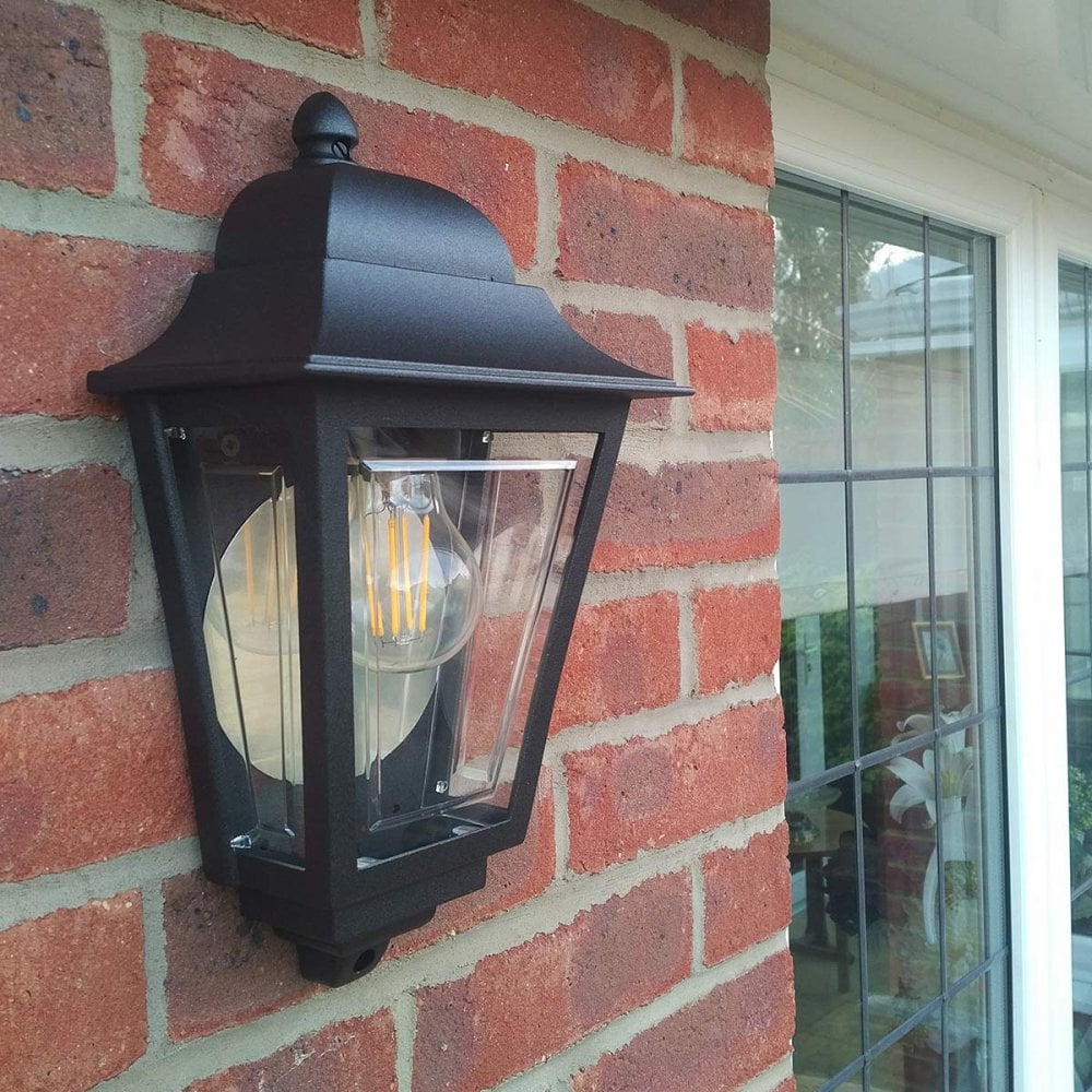 Elstead Deco Lane 1 Light Half Wall Lantern - Black