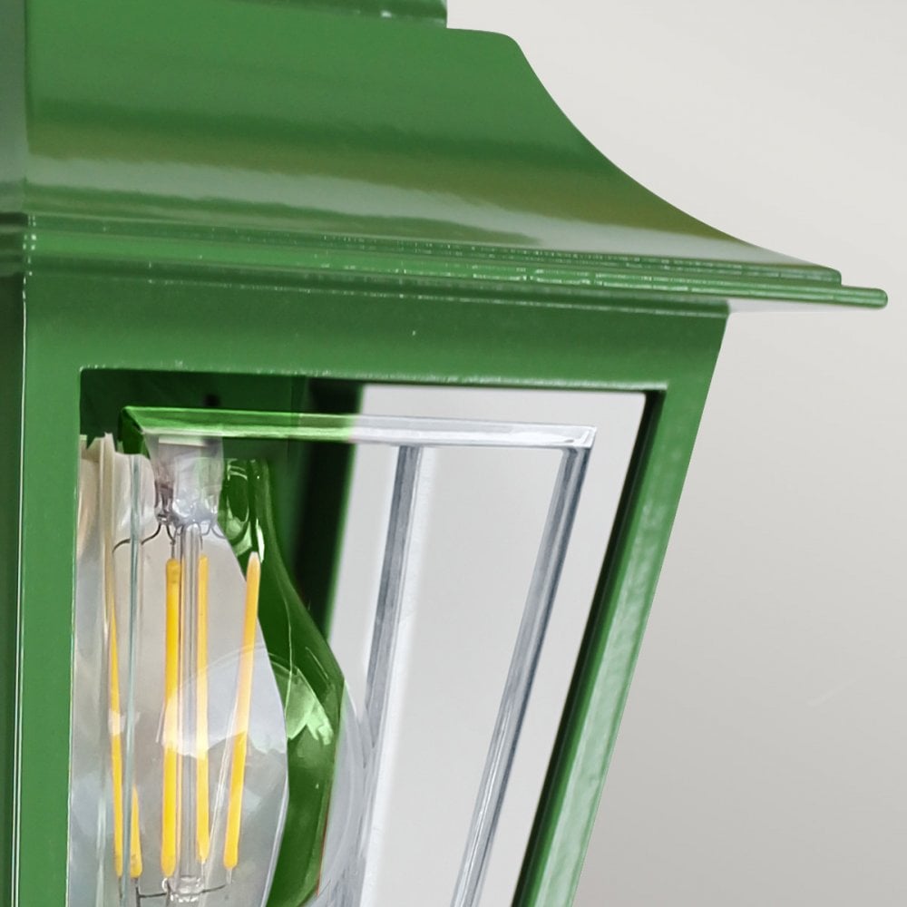 Elstead Deco Lane 1 Light Half Wall Lantern - Green