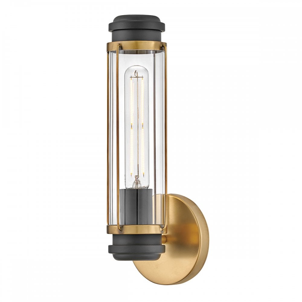 Hinkley Masthead 1 Light Wall Light - Heritage Brass & Black
