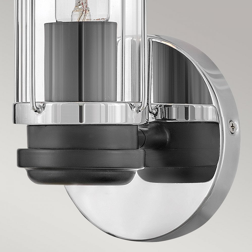 Hinkley Masthead 1 Light Wall Light - Polished Chrome & Black