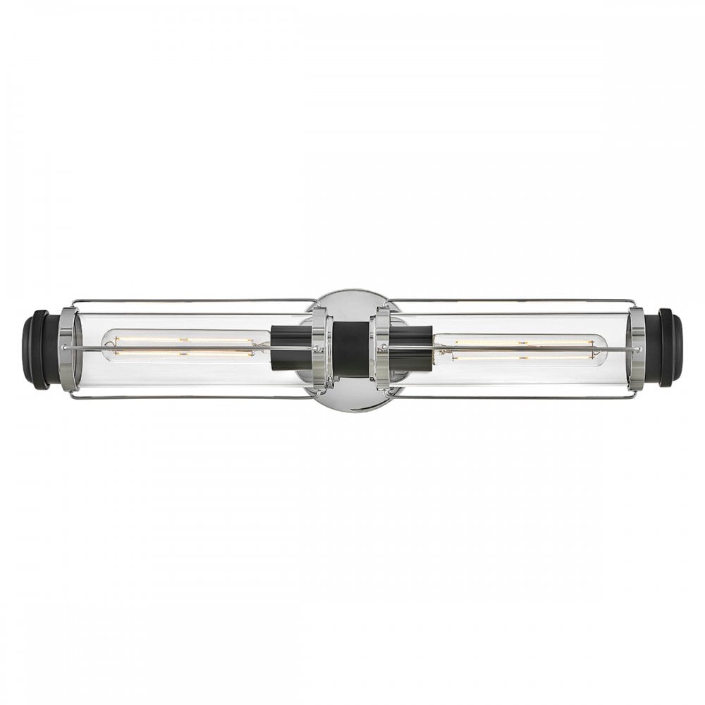 Hinkley Masthead 2 Light Wall Light - Polished Chrome & Black