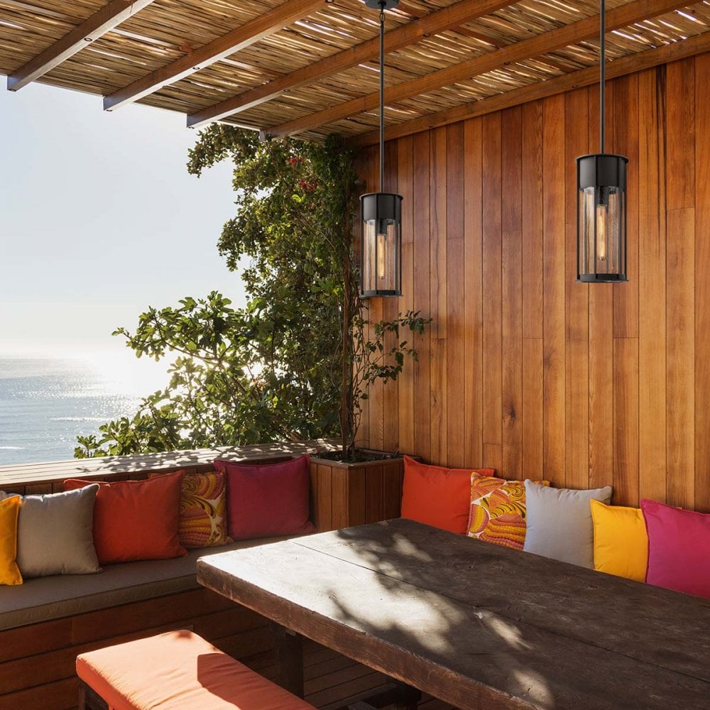 Kichler Camillo 1 Light Outdoor Pendant - Textured Black