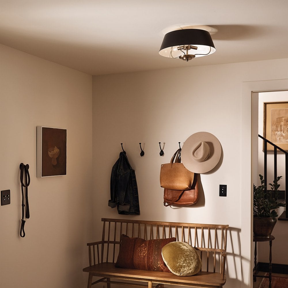 Kichler Luella 3 Light Duo-Mount Pendant - Black & Brass