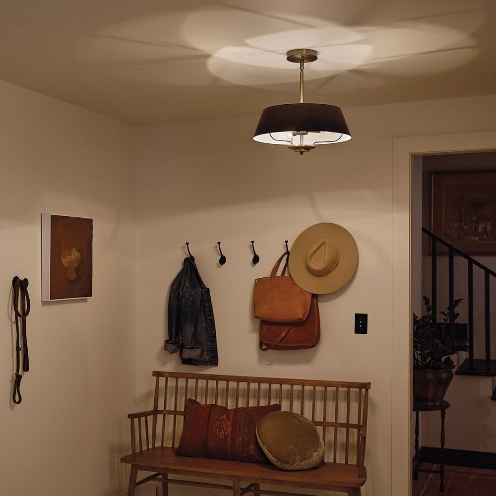 Kichler Luella 3 Light Duo-Mount Pendant - Black & Brass