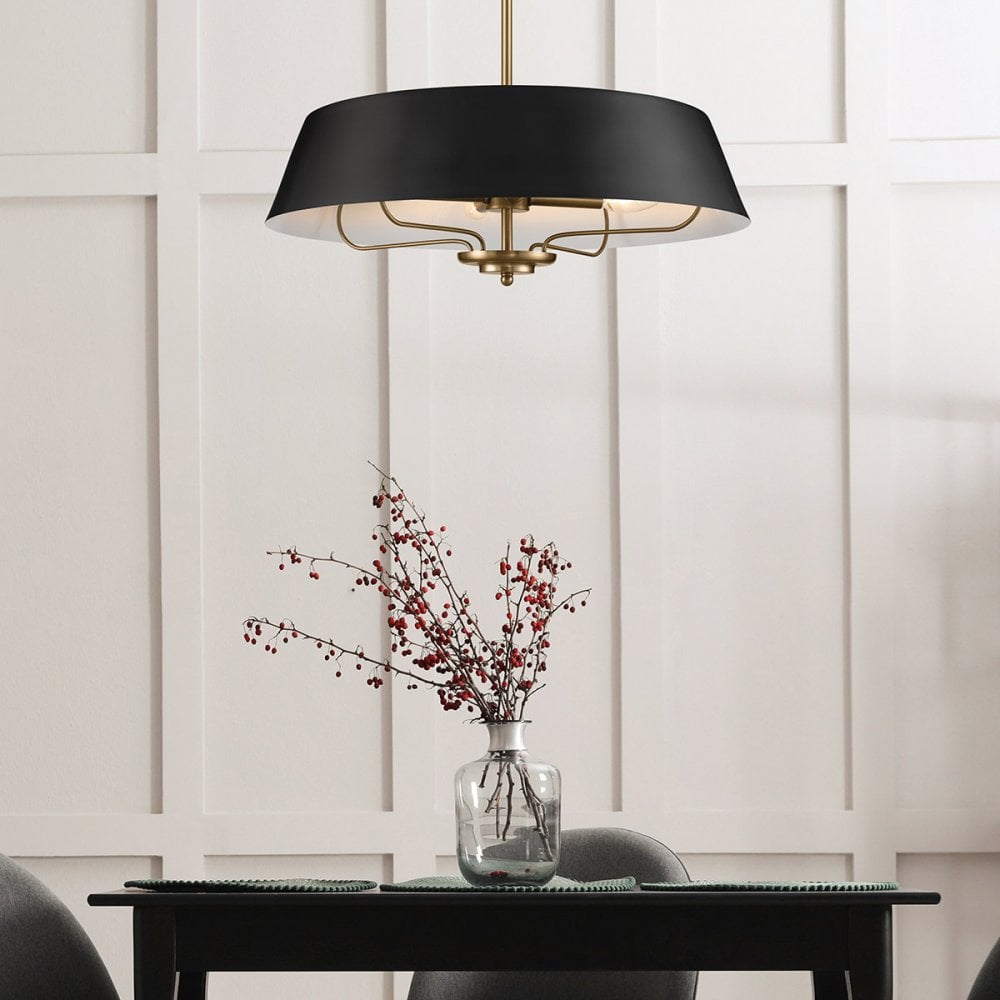 Kichler Luella 4 Light Duo-Mount Pendant - Black & Brass