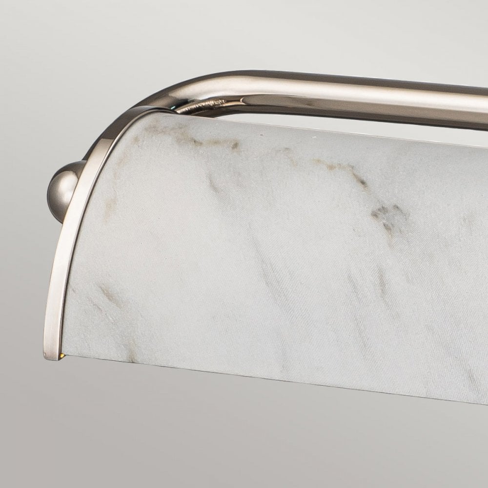 Elstead Winchfield 4 Light Large Picture Light - Polished Nickel & White Marble Effect