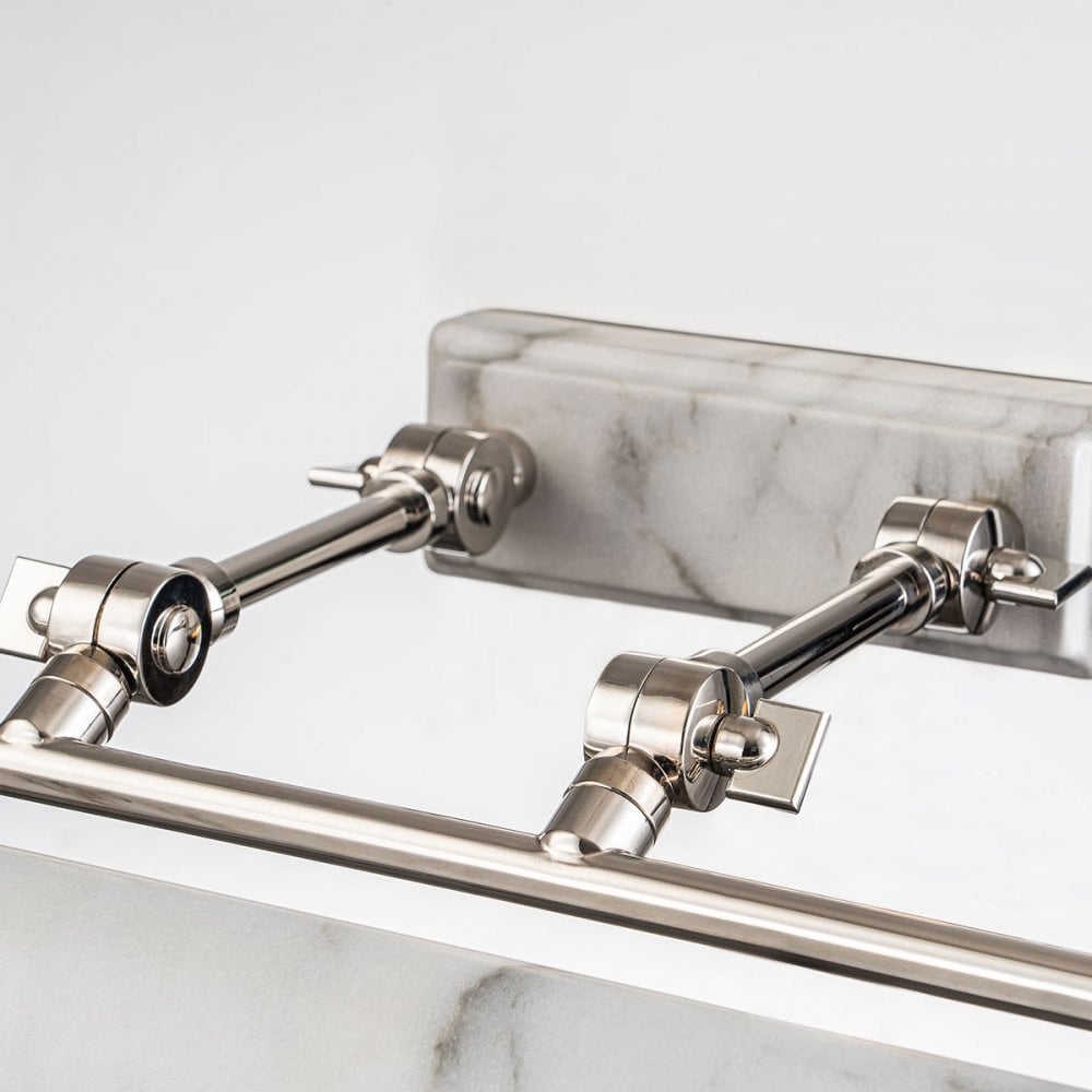 Elstead Winchfield 4 Light Large Picture Light - Polished Nickel & White Marble Effect