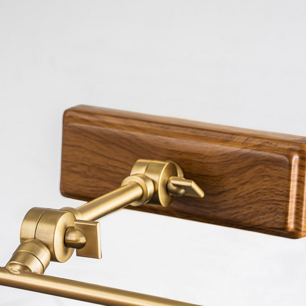 Elstead Winchfield 2 Light Medium Picture Light - Aged Brass & Oak