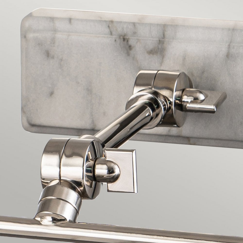 Elstead Winchfield 2 Light Medium Picture Light - Polished Nickel & White Marble Effect