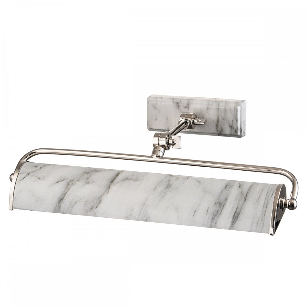 Elstead Winchfield 2 Light Medium Picture Light - Polished Nickel & White Marble Effect