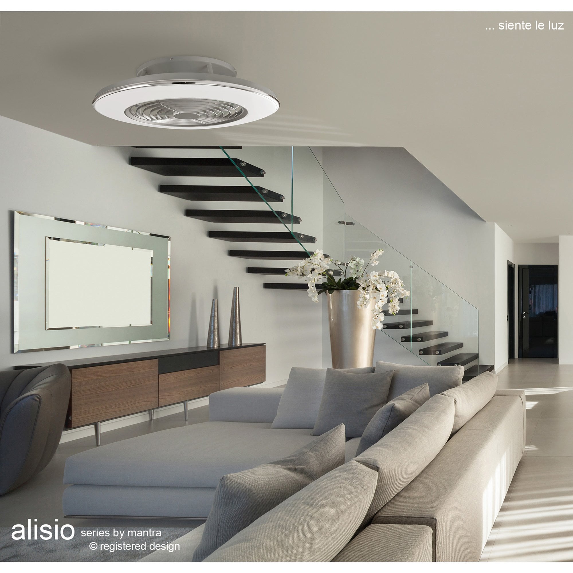 Mantra Alisio 70W LED Dimmable Ceiling Light & Fan, Remote, APP Controlled, White