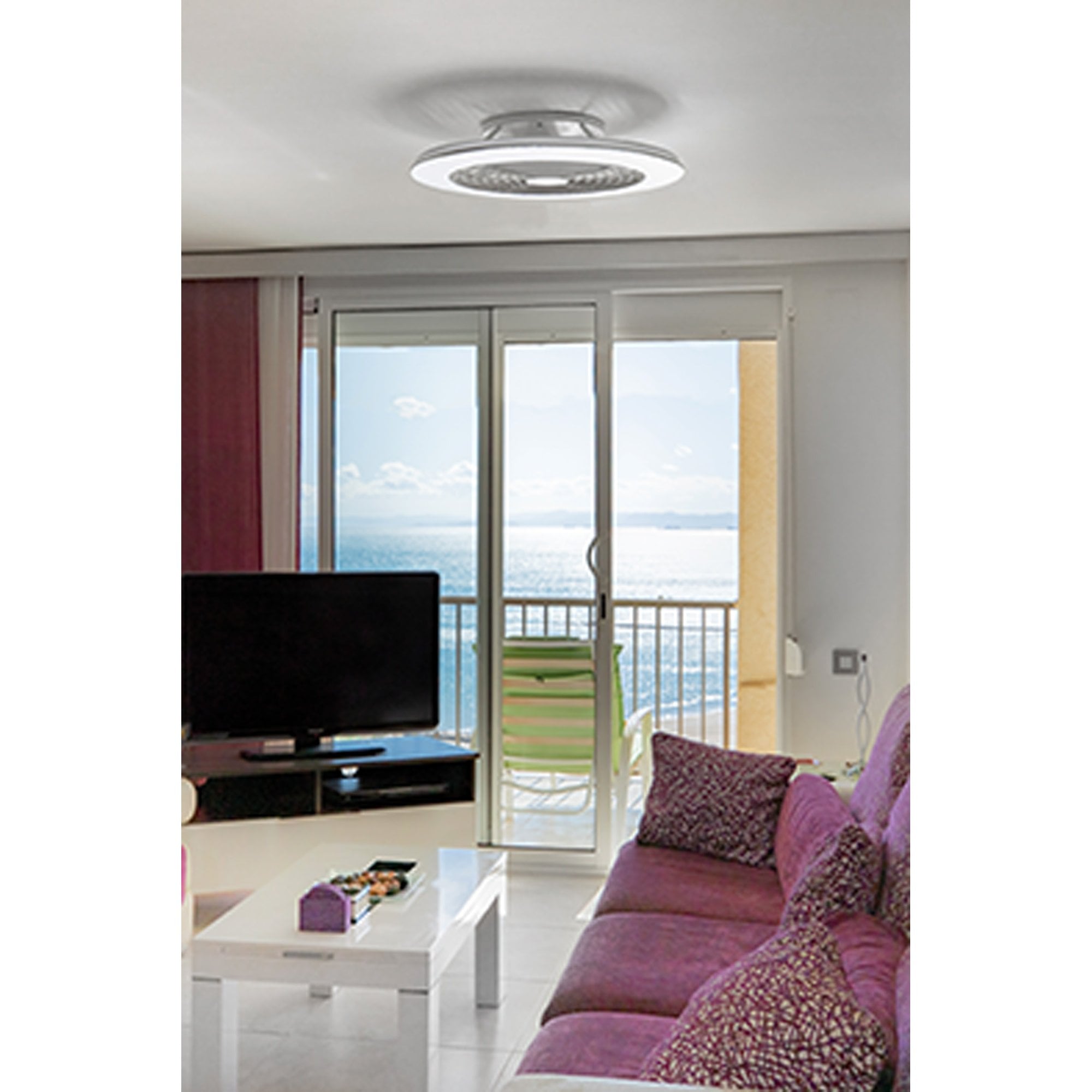 Mantra Alisio 70W LED Dimmable Ceiling Light & Fan, Remote, APP Controlled, Polished Chrome