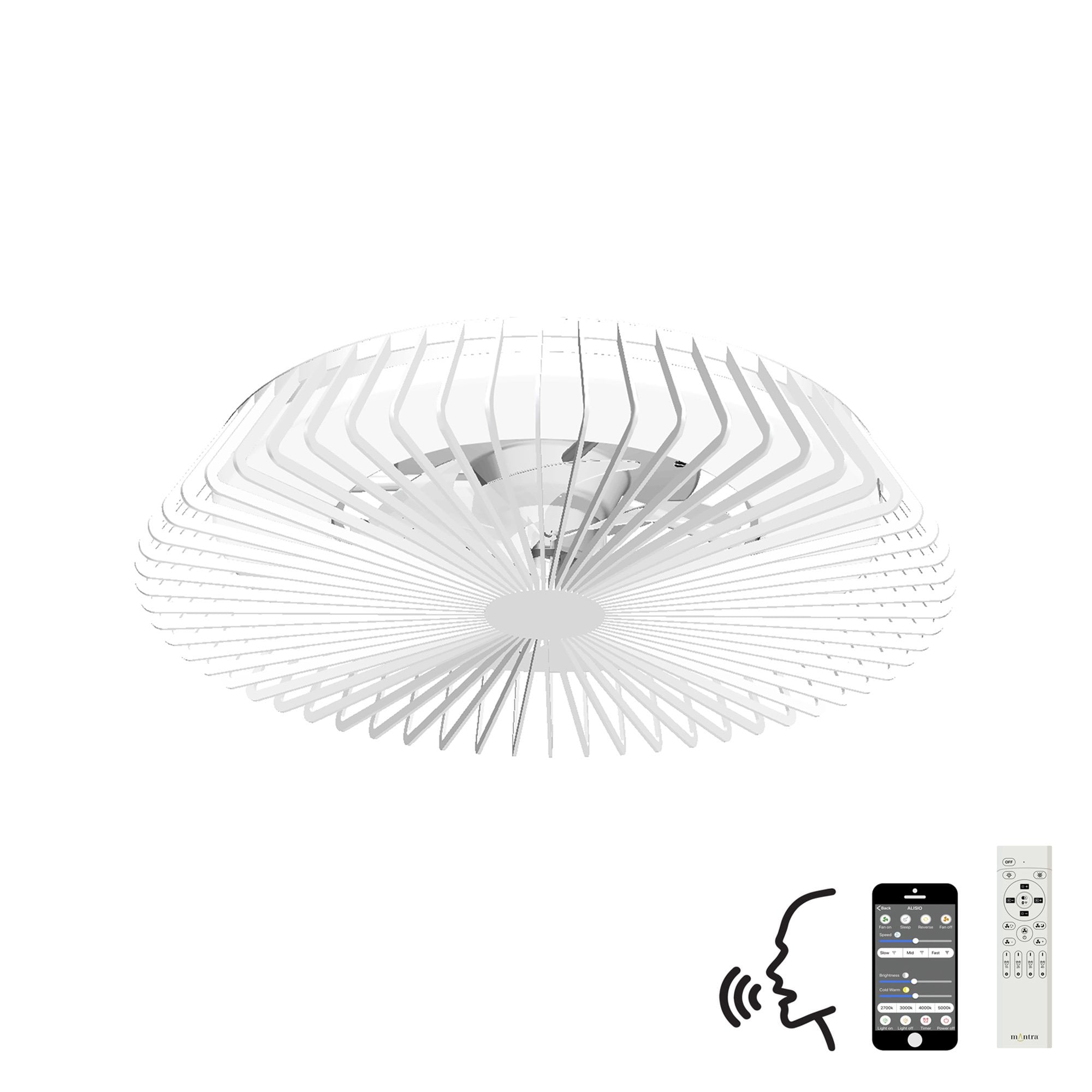 Mantra Himalaya 70W LED Dimmable Ceiling Light & Fan, Remote, APP , Voice Controlled, White
