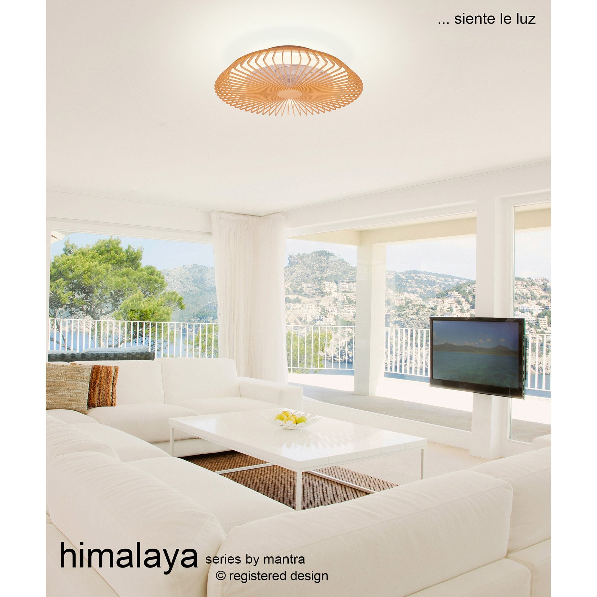 Mantra Himalaya 70W LED Dimmable Ceiling Light & Fan, Remote, APP , Voice Controlled, White