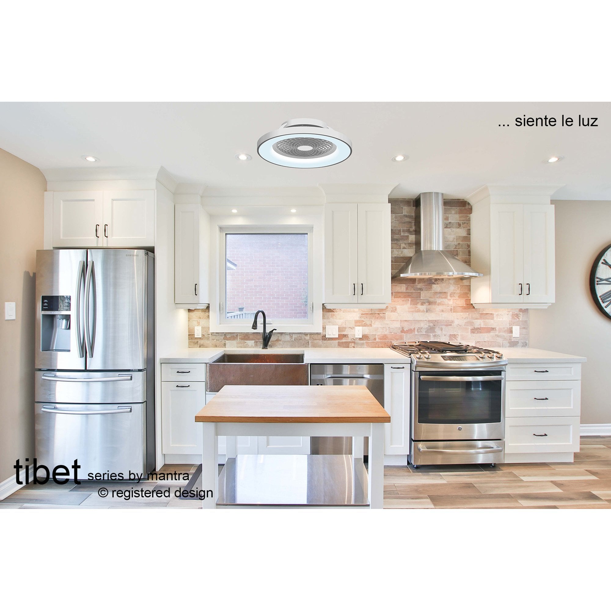 Mantra Tibet 70W LED Dimmable Ceiling Light & Fan, Remote, APP , Voice Controlled, Silver