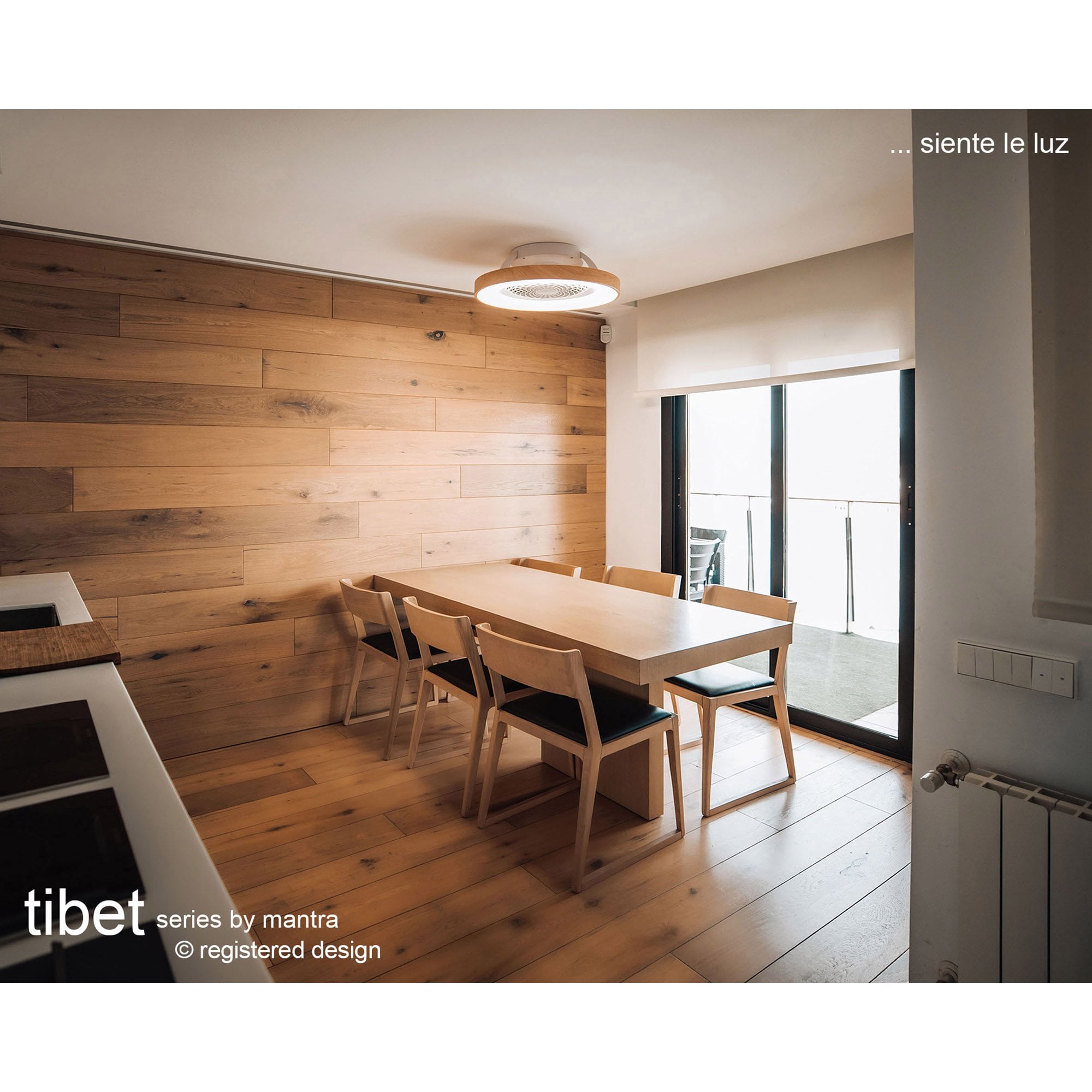 Mantra Tibet 70W LED Dimmable Ceiling Light & Fan, Remote, APP , Voice Controlled, Silver