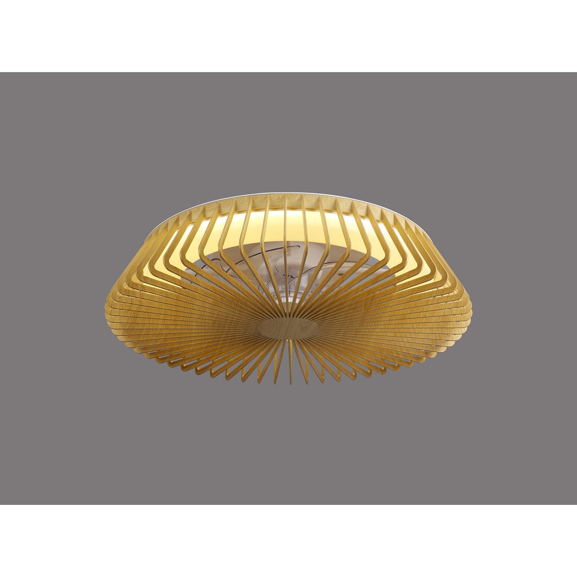 Mantra Himalaya 70W LED Dimmable Ceiling Light & Fan, Remote, APP , Voice Controlled, Wood Effect