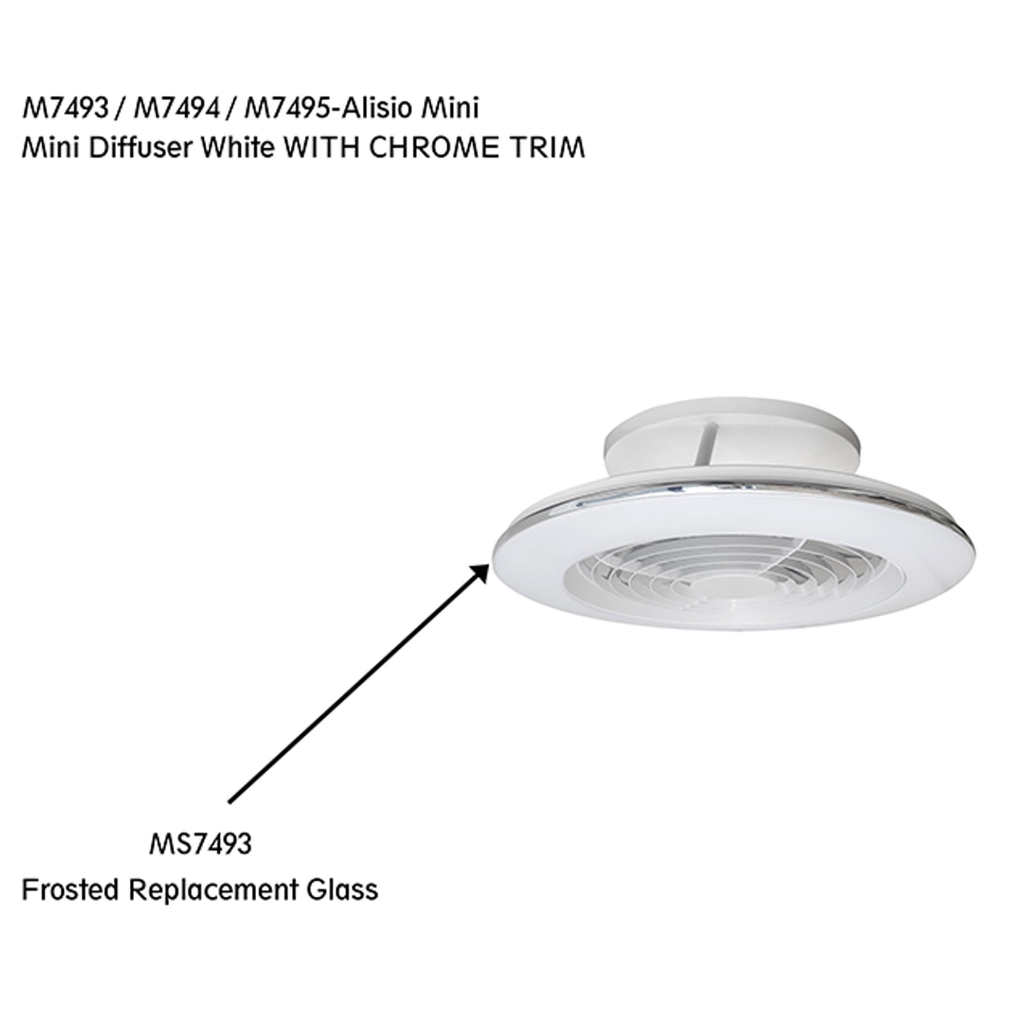 Mantra Alisio Mini 70W LED Dimmable Ceiling Light & Fan, Remote Controlled, White