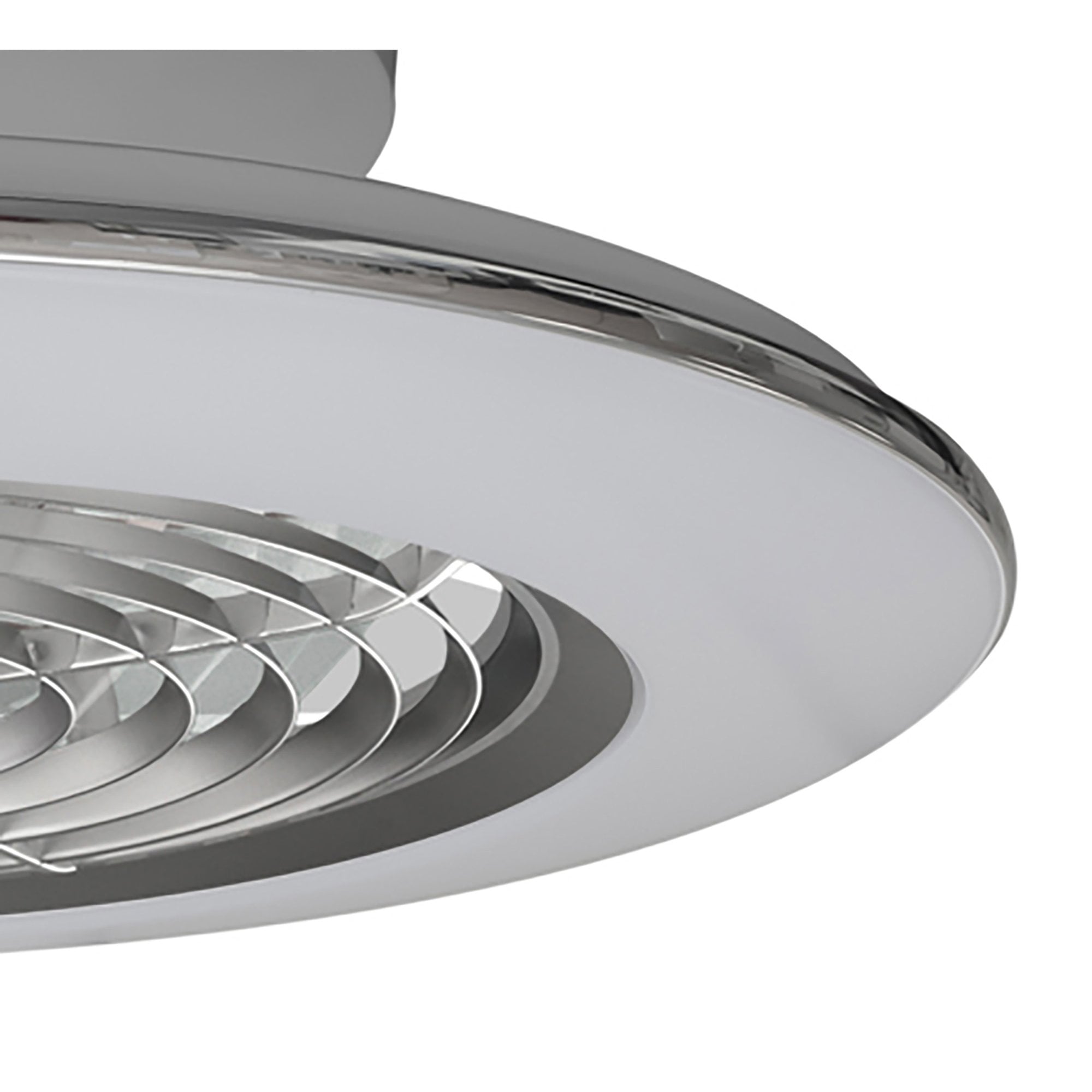 Mantra Alisio Mini 70W LED Dimmable Ceiling Light & Fan, Remote Controlled, Silver