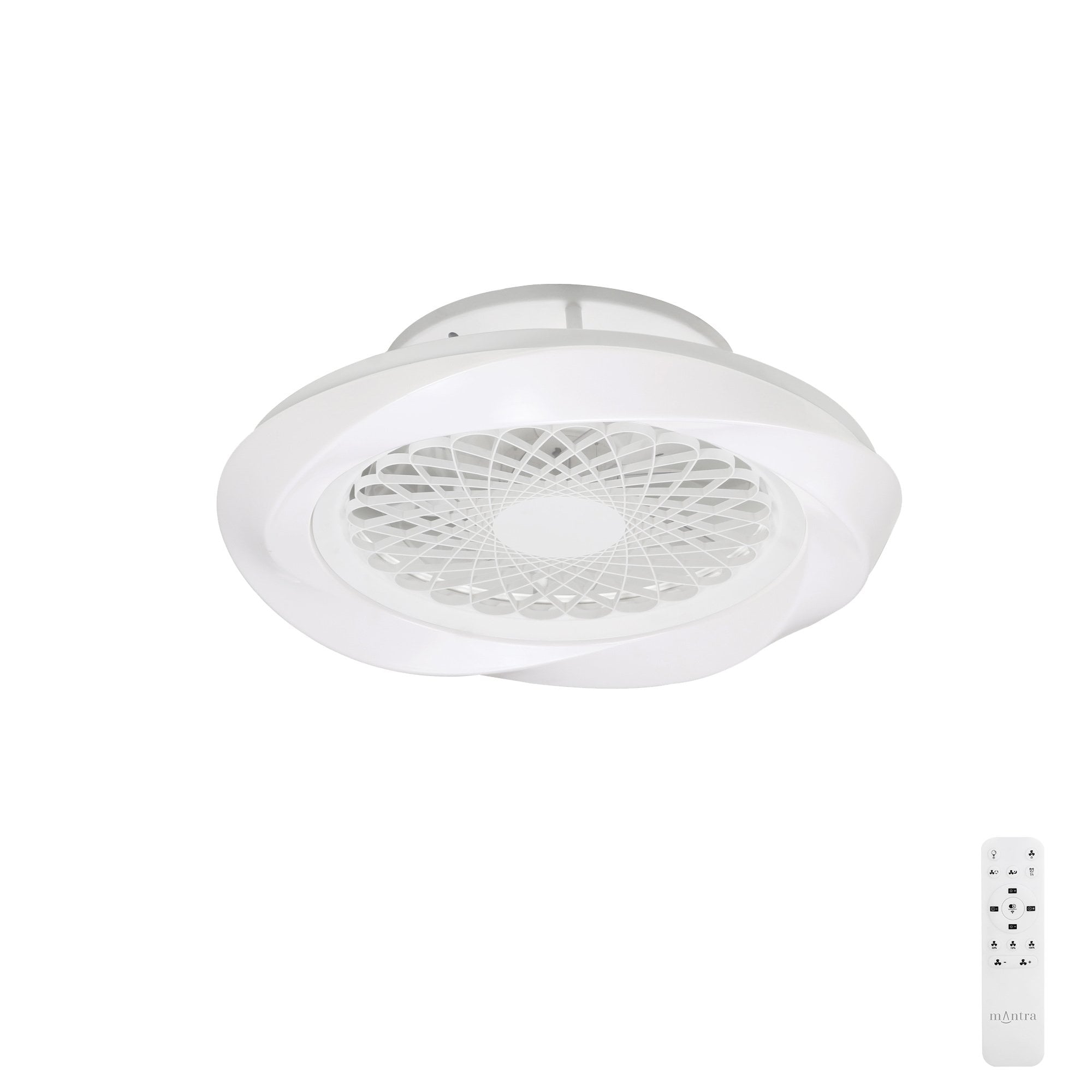 Mantra Boreal 70W LED Dimmable Ceiling Light & Fan, Remote Controlled, White