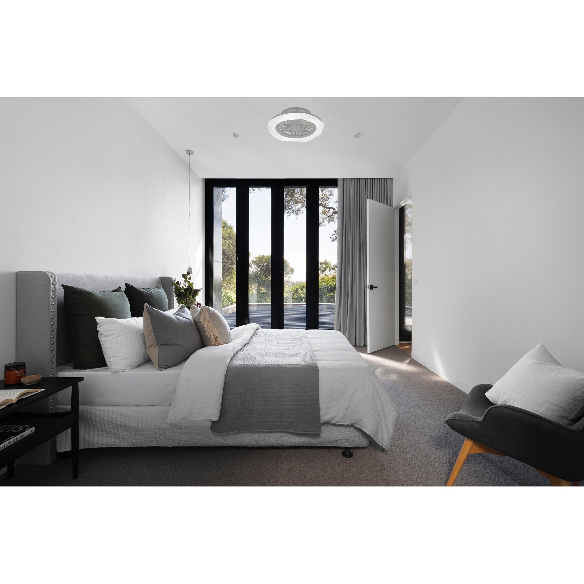 Mantra Boreal 70W LED Dimmable Ceiling Light & Fan, Remote Controlled, White