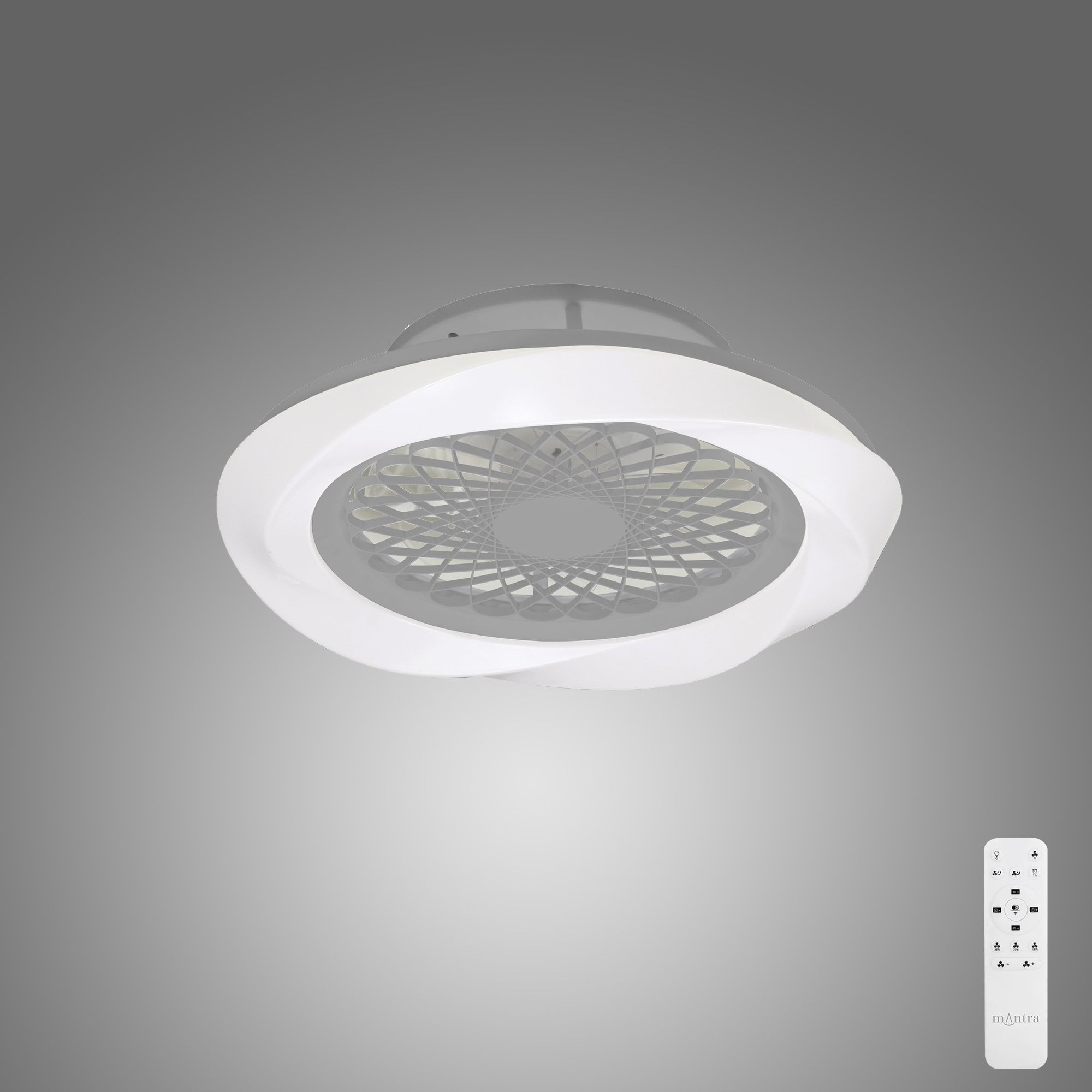 Mantra Boreal 70W LED Dimmable Ceiling Light & Fan, Remote Controlled, Silver