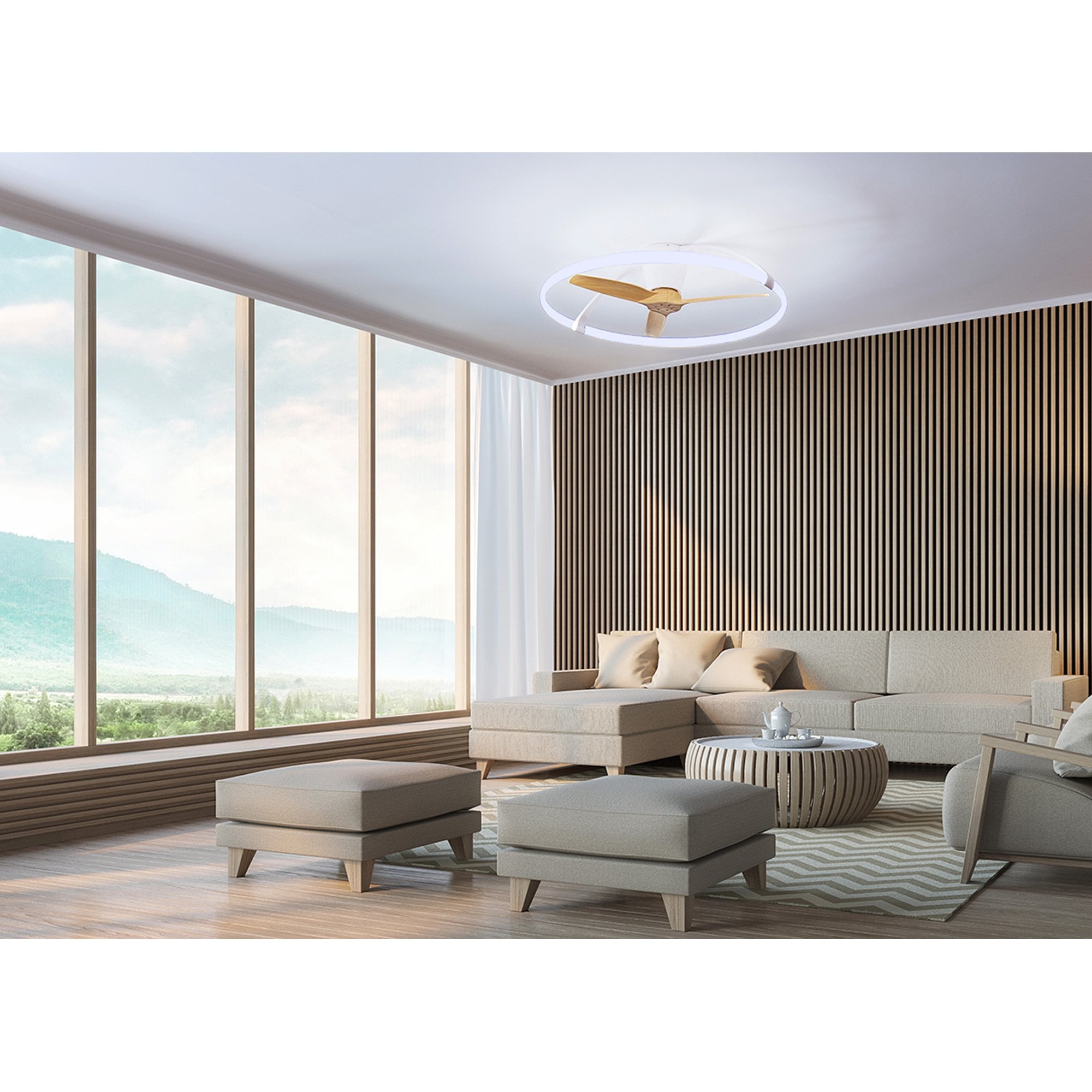 Mantra Nepal 75W LED Dimmable Ceiling Light & Fan, Remote, APP, Voice Controlled - White