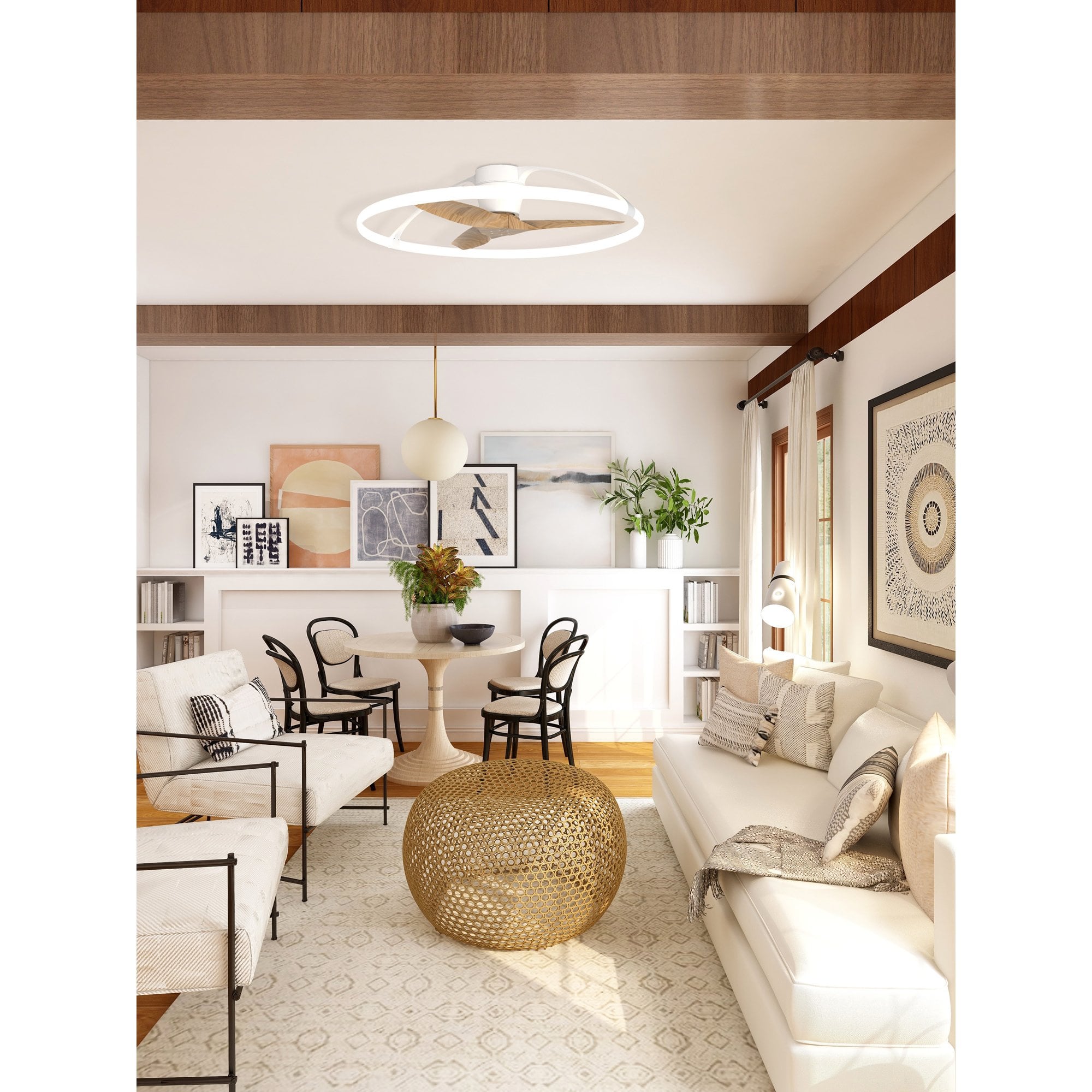 Mantra Nepal 75W LED Dimmable Ceiling Light & Fan, Remote, APP, Voice Controlled - White