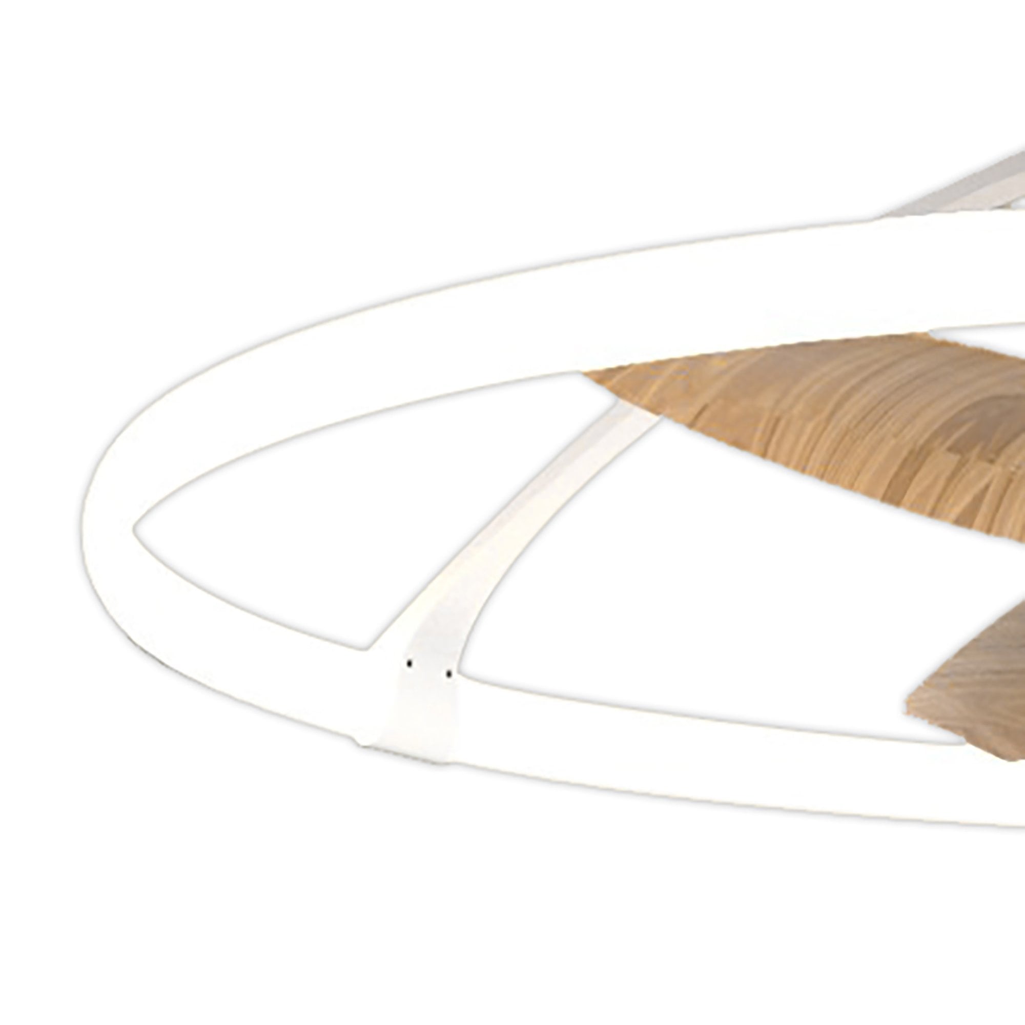 Mantra Nepal 75W LED Dimmable Ceiling Light & Fan, Remote, APP, Voice Controlled - White & Wood Effect